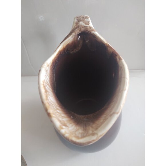 Vintage McCoy Pottery Brown Drip Glaze Pitcher Creamer 7” - Picture 6 of 8